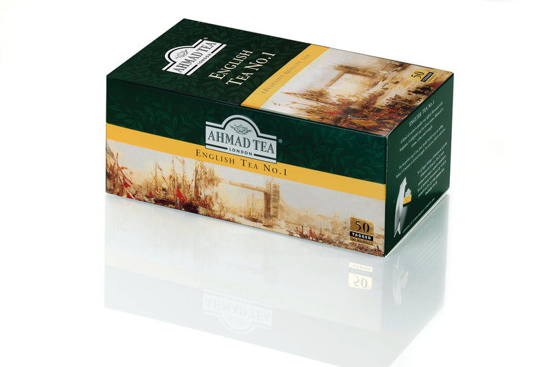 Ahmad Tea English Tea No.1 50 Teabags - Side angle of Box