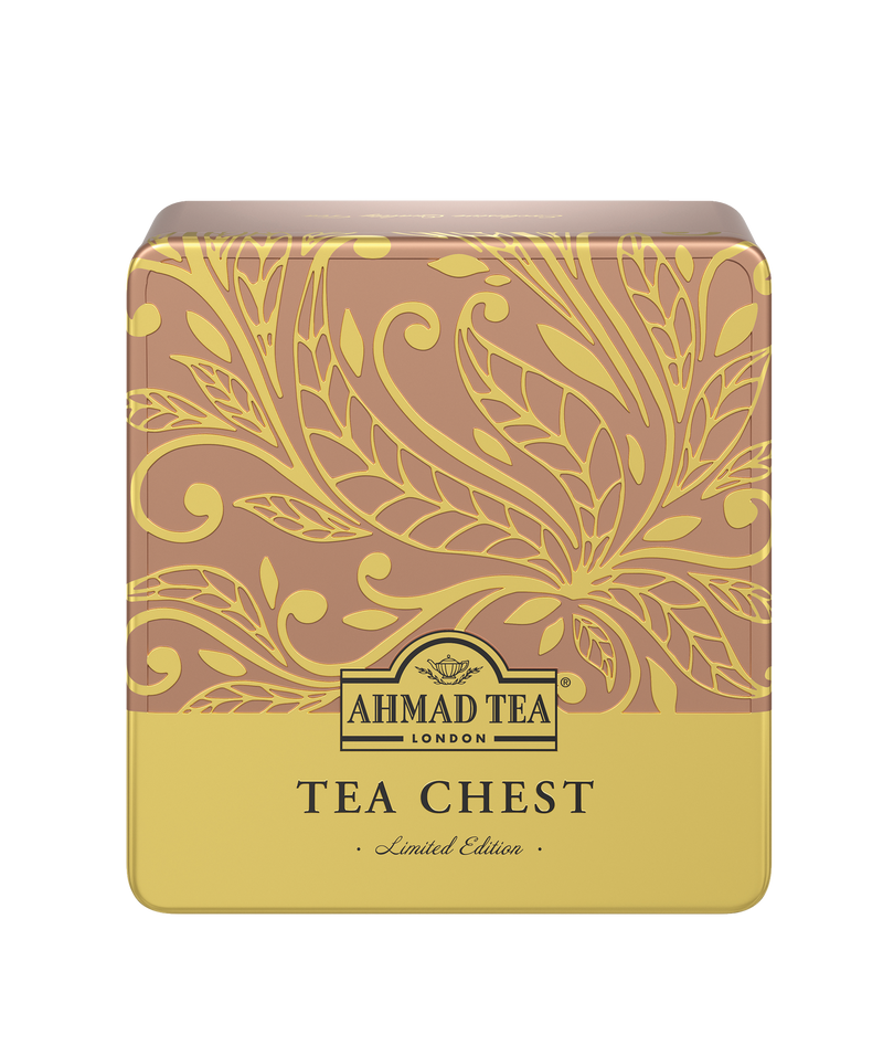 Tea Chest Four Caddy with 4 Black & Green Teas - 40 Teabags