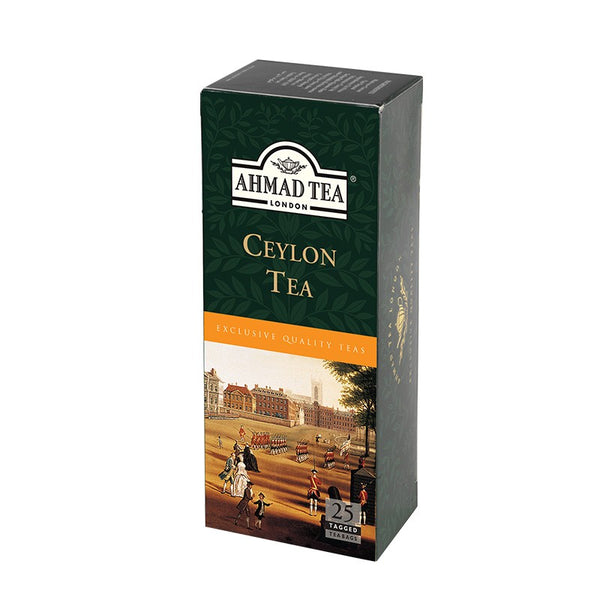 Ahmad Tea Ceylon Tea 25 Teabags - Side angle of Box